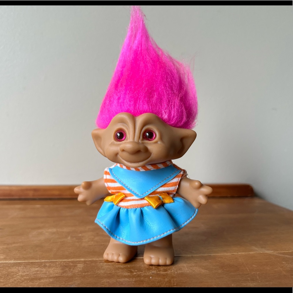 Vintage Ace Novelty Co Troll Orange and Blue Dress